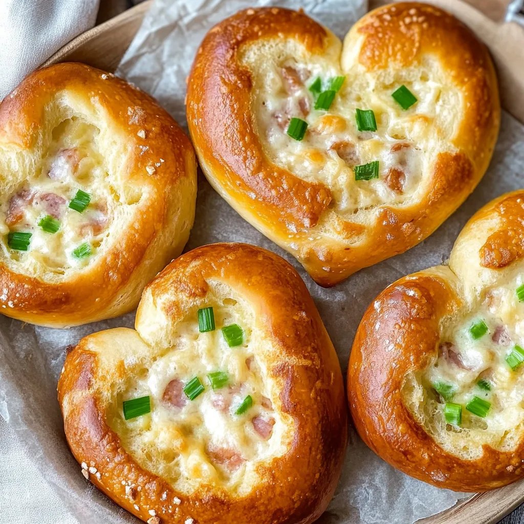 Gefüllte Brezeln mit Schmand, Schinken & Käse