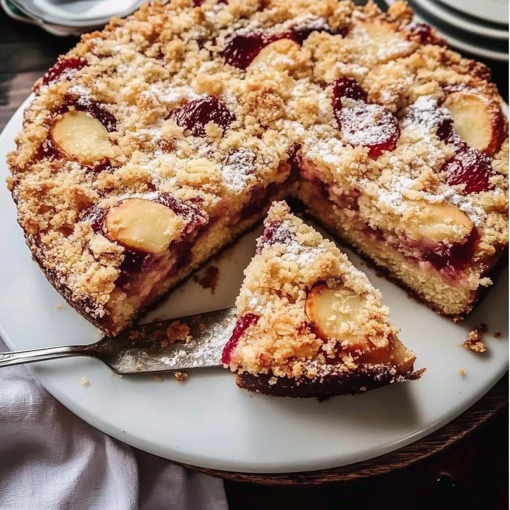Zwetschgenkuchen mit Rührteig und Streuseln