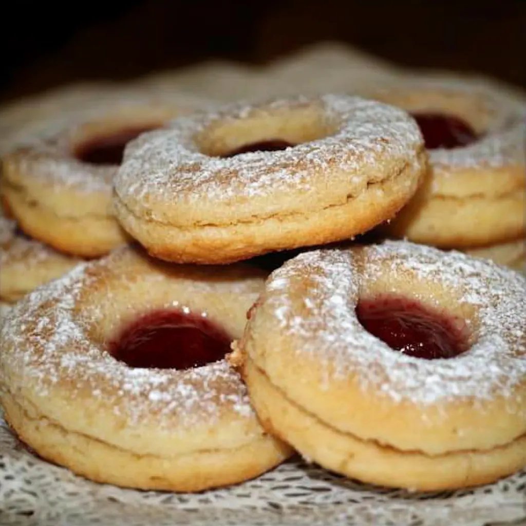 Kekse mit Walnuss Schnee