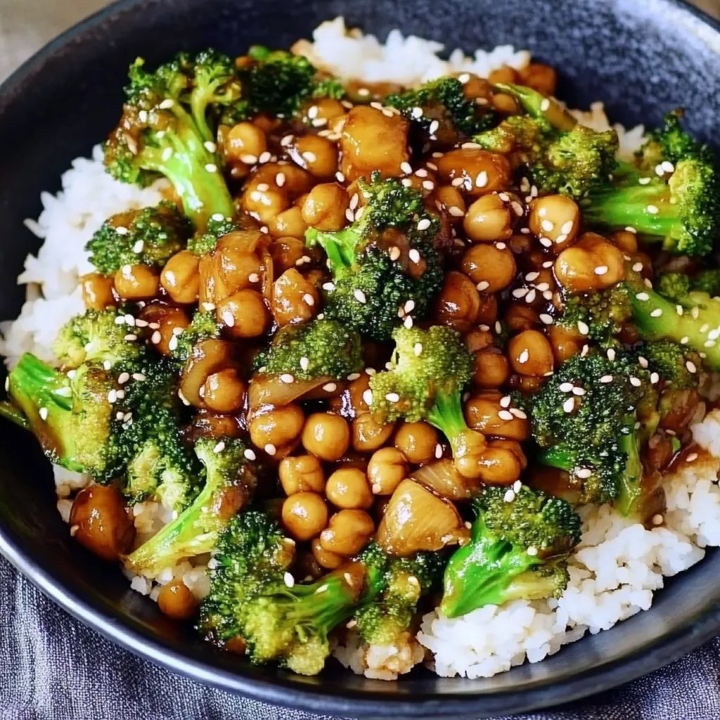 Garlic Broccoli Stir Fry with Chickpeas