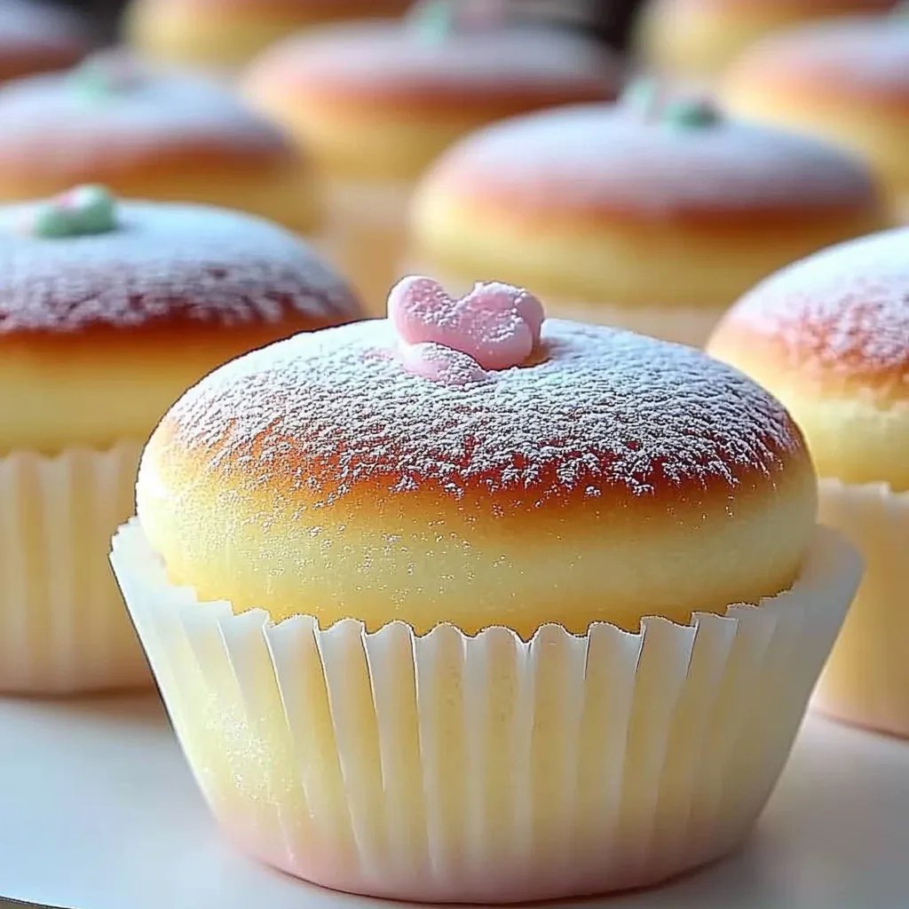Flauschige japanische Baumwoll-Käsekuchen-Cupcakes