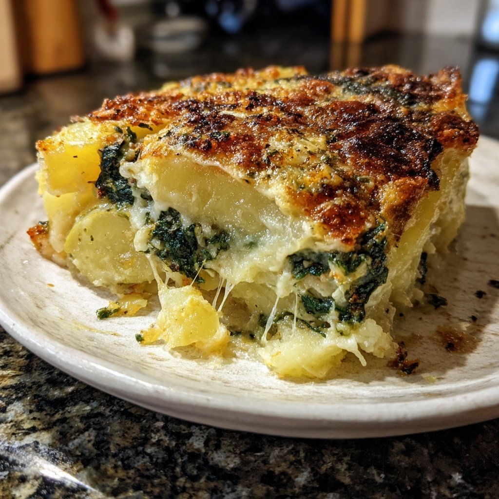 Kartoffelauflauf mit Spinat